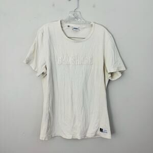 Gymshark Cream Short Sleeve Tee With Logo Women’s Size L